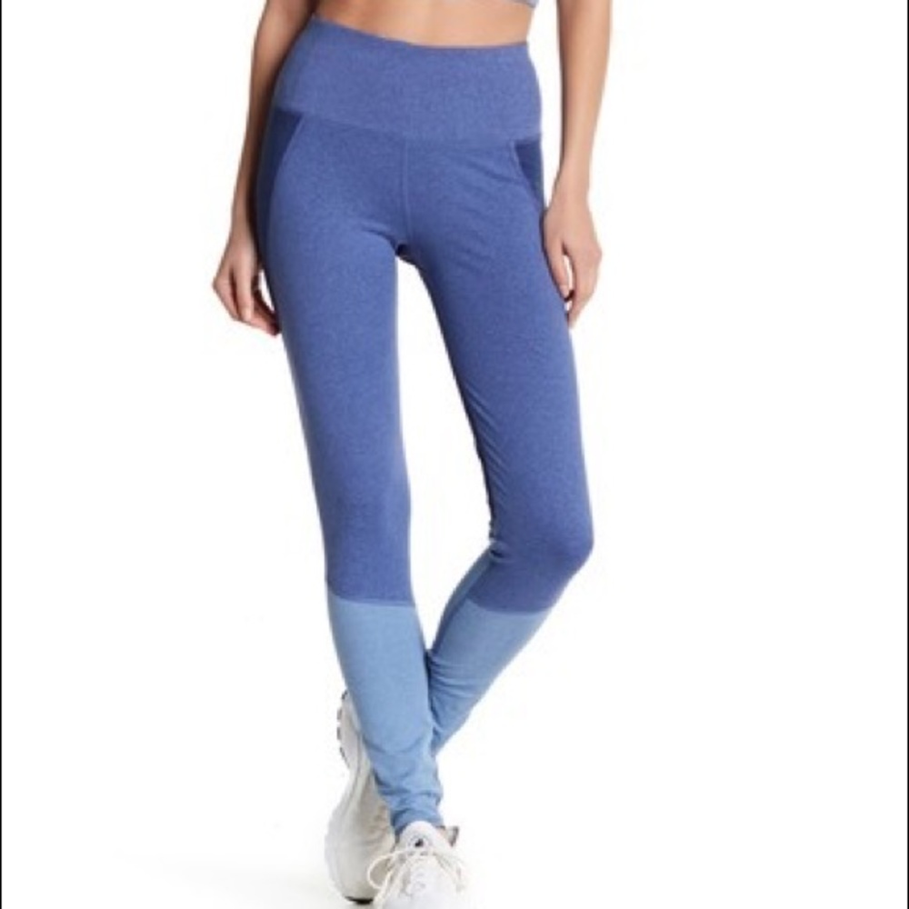 Splendid High Waist Colorblock Blue Leggings